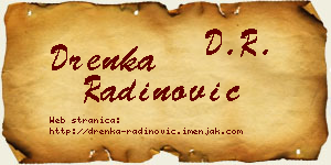 Drenka Radinović vizit kartica